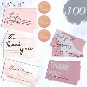 100 Pcs. Thank you Cards & Stickes Bundle